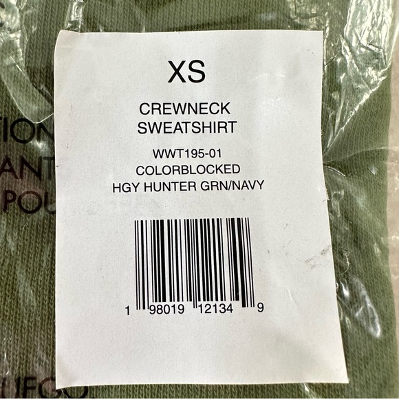 We Wore What Colorblock crewneck sweater hunter green & navy blue XS Sweatshirt - Picture 4 of 9